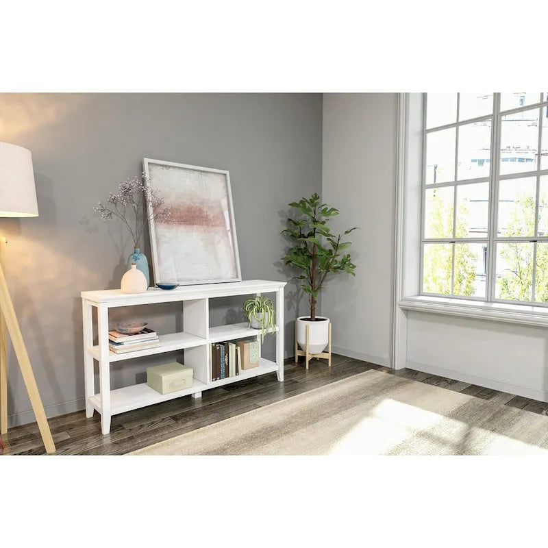 Étagère basse large Edenton 54W à 2 tablettes, blanc