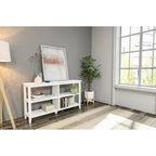 Étagère basse large Edenton 54W à 2 tablettes, blanc