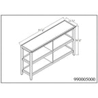 Étagère basse large Edenton 54W à 2 tablettes, blanc
