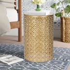 Adeco Metal Lot de 2 Tables d'appoint Rondes Tables de Chevet Tables Basses