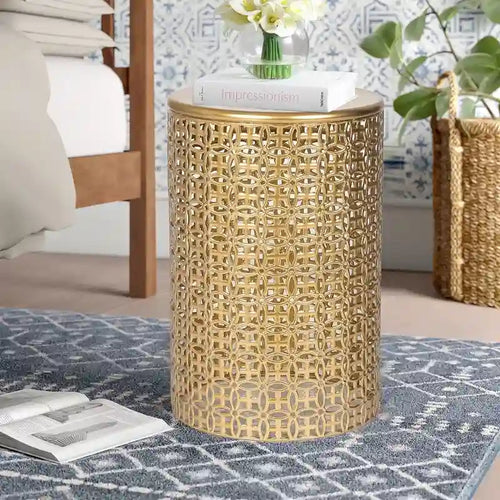 Adeco Metal Lot de 2 Tables d'appoint Rondes Tables de Chevet Tables Basses