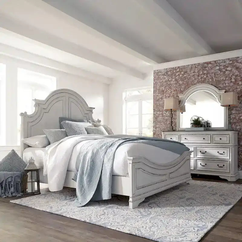 Ensemble lit, commode et miroir Magnolia Manor
