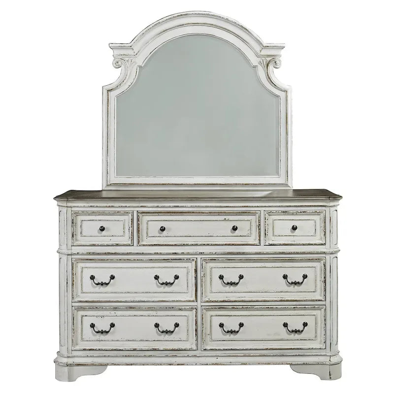 Ensemble lit, commode et miroir Magnolia Manor