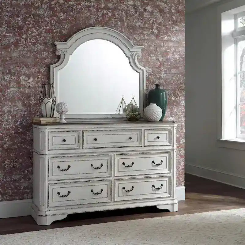Ensemble lit, commode et miroir Magnolia Manor