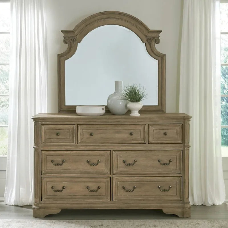 Ensemble lit, commode et miroir Magnolia Manor