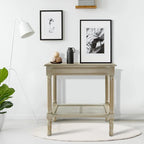 Table d'appoint crème avec étagère inférieure en rotin, silhouette épurée, plusieurs options de couleurs, accent polyvalent