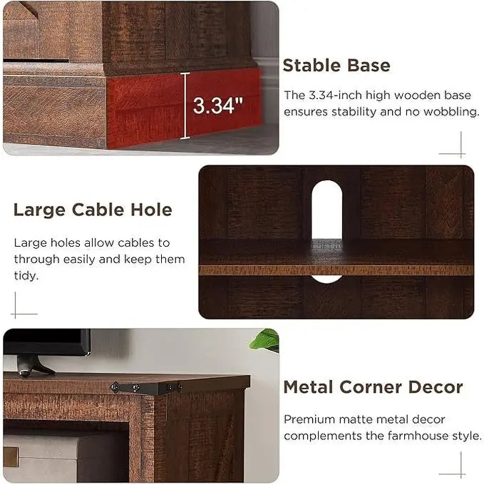 Meuble TV Cheminée de Ferme, Meuble Multimédia, Console Multimédia