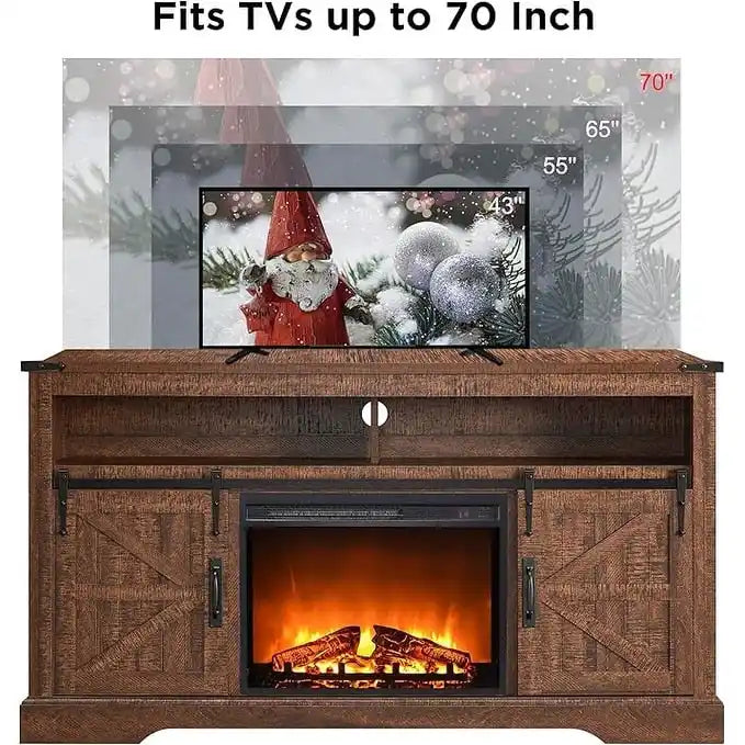 Meuble TV Cheminée de Ferme, Meuble Multimédia, Console Multimédia