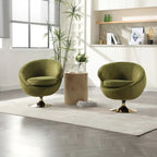 Fauteuil d'appoint douillet pivotant à 360 degrés en velours