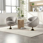 Fauteuil d'appoint douillet pivotant à 360 degrés en velours