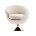 Fauteuil d'appoint douillet pivotant à 360 degrés en velours