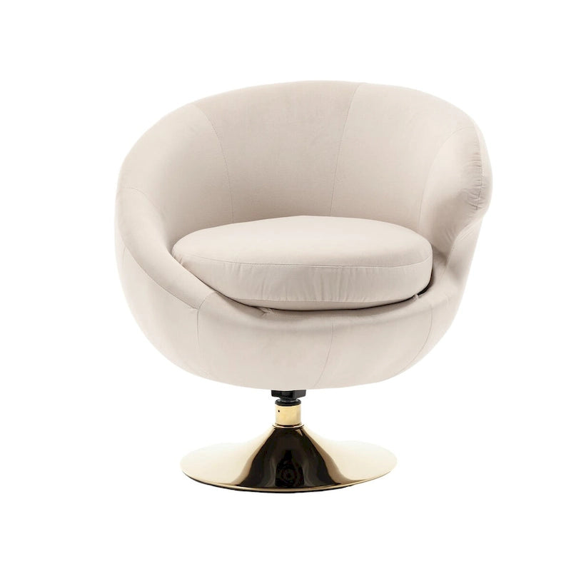 Fauteuil d'appoint douillet pivotant à 360 degrés en velours