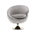 Fauteuil d'appoint douillet pivotant à 360 degrés en velours