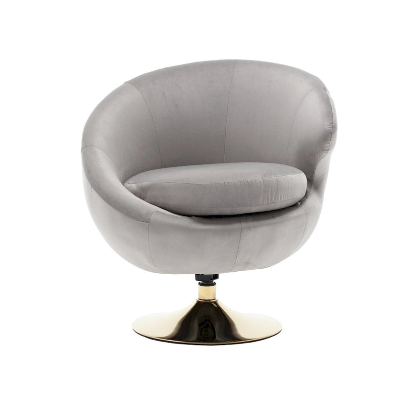 Fauteuil d'appoint douillet pivotant à 360 degrés en velours