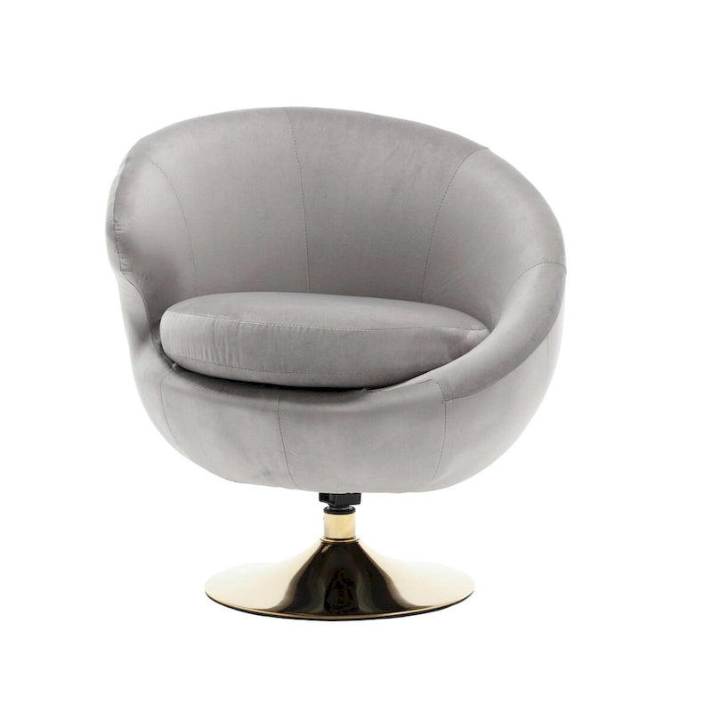 Fauteuil d'appoint douillet pivotant à 360 degrés en velours