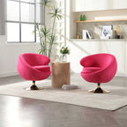 Fauteuil d'appoint douillet pivotant à 360 degrés en velours
