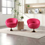 Fauteuil d'appoint douillet pivotant à 360 degrés en velours