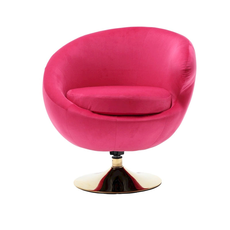 Fauteuil d'appoint douillet pivotant à 360 degrés en velours