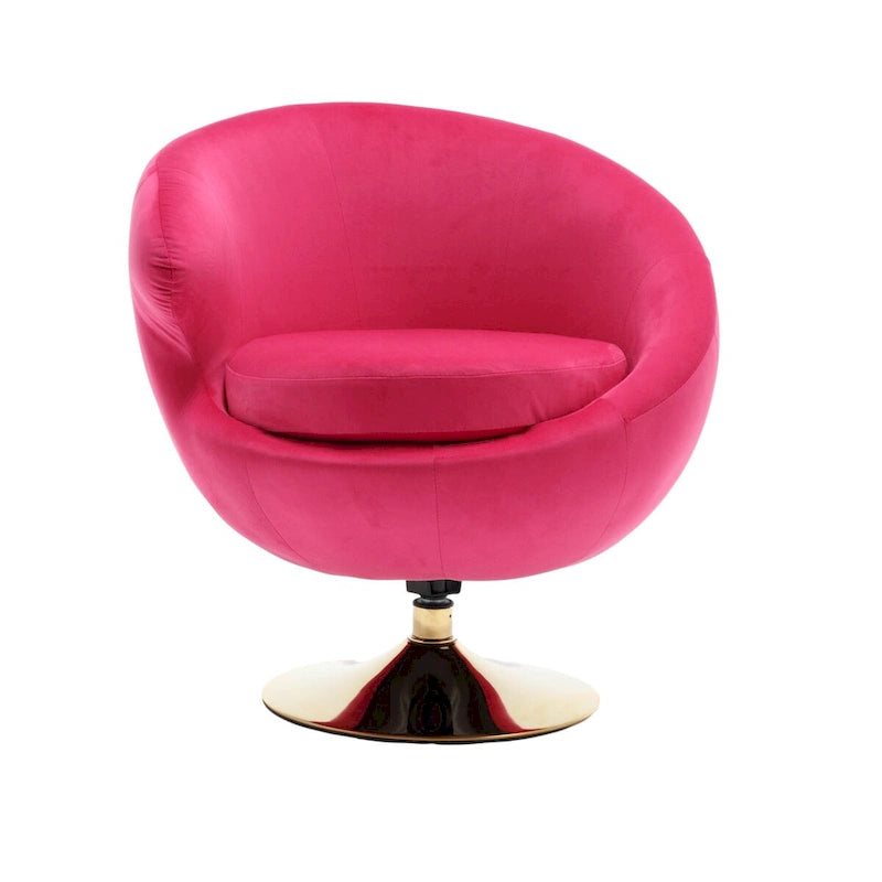 Fauteuil d'appoint douillet pivotant à 360 degrés en velours