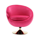 Fauteuil d'appoint douillet pivotant à 360 degrés en velours