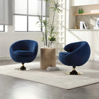Fauteuil d'appoint douillet pivotant à 360 degrés en velours