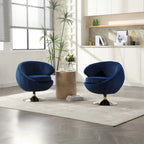 Fauteuil d'appoint douillet pivotant à 360 degrés en velours