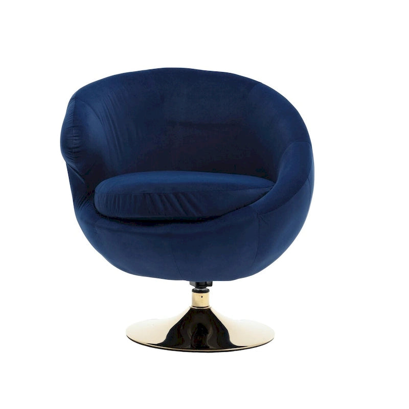 Fauteuil d'appoint douillet pivotant à 360 degrés en velours