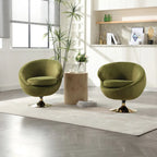Fauteuil d'appoint douillet pivotant à 360 degrés en velours