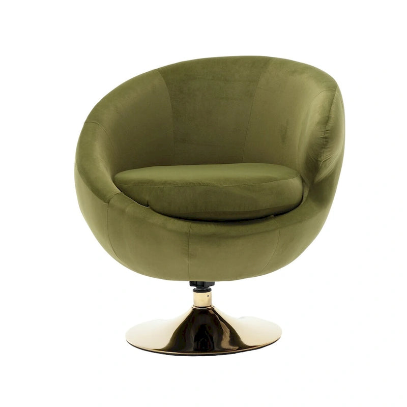 Fauteuil d'appoint douillet pivotant à 360 degrés en velours