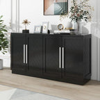 Buffet en bois massif avec 4 portes Grand meuble de rangement