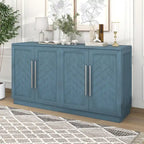 Buffet en bois massif avec 4 portes Grand meuble de rangement