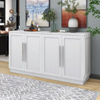 Buffet en bois massif avec 4 portes Grand meuble de rangement