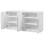 Buffet en bois massif avec 4 portes Grand meuble de rangement