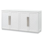Buffet en bois massif avec 4 portes Grand meuble de rangement