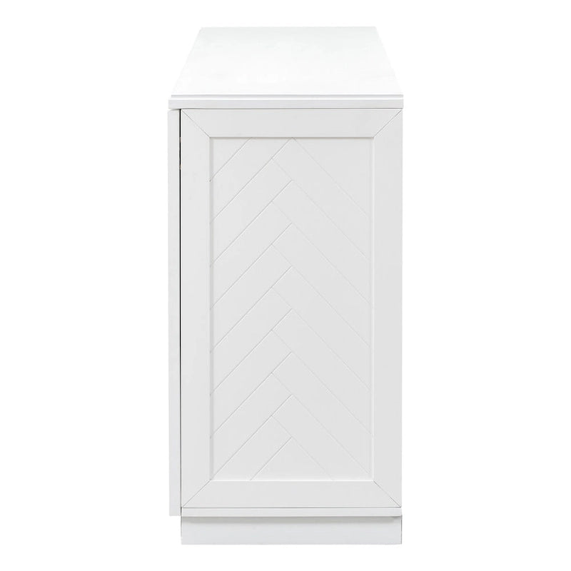 Buffet en bois massif avec 4 portes Grand meuble de rangement