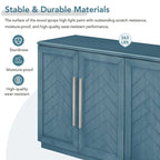 Buffet en bois massif avec 4 portes Grand meuble de rangement