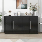 Buffet en bois massif avec 4 portes Grand meuble de rangement