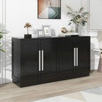 Buffet en bois massif avec 4 portes Grand meuble de rangement