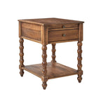 Table d'appoint traditionnelle en bois massif avec ports de chargement USB, plateaux extensibles et plateau d'ordinateur, hauteur 66 cm