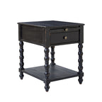 Table d'appoint traditionnelle en bois massif avec ports de chargement USB, plateaux extensibles et plateau d'ordinateur, hauteur 66 cm