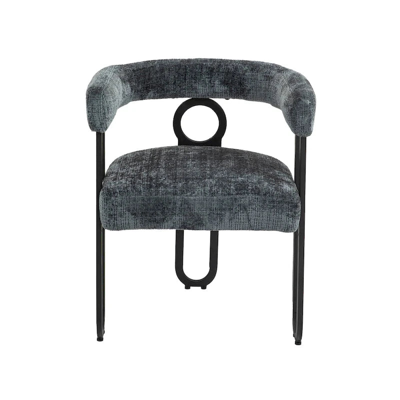 Chaise de salle à manger d'appoint moderne rembourrée en tissu chenille pour le salon