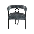 Chaise de salle à manger d'appoint moderne rembourrée en tissu chenille pour le salon