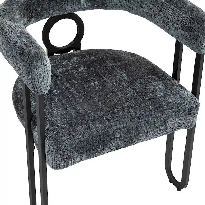 Chaise de salle à manger d'appoint moderne rembourrée en tissu chenille pour le salon