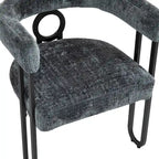 Chaise de salle à manger d'appoint moderne rembourrée en tissu chenille pour le salon
