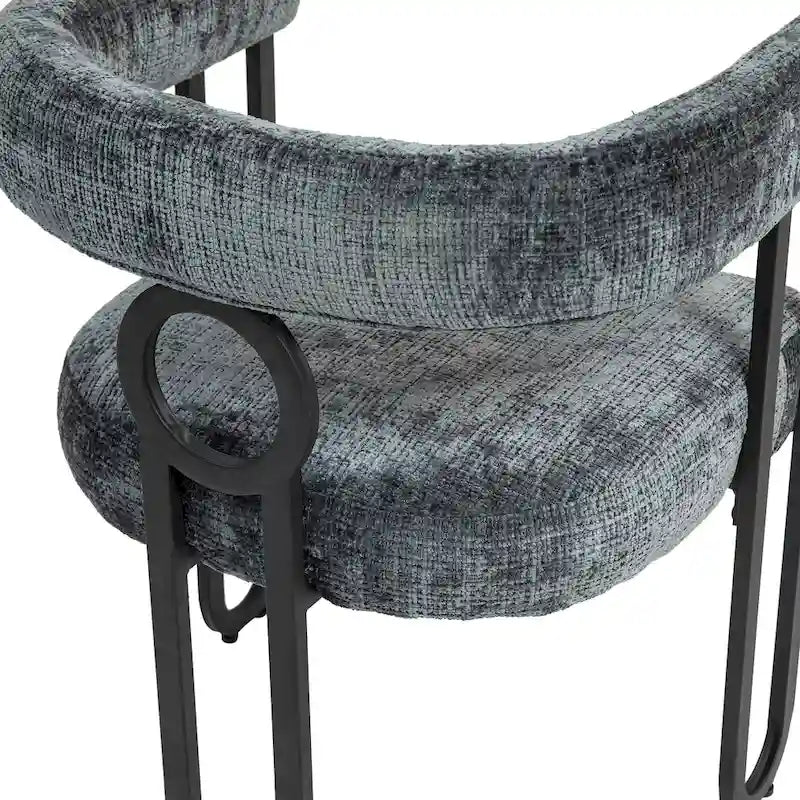 Chaise de salle à manger d'appoint moderne rembourrée en tissu chenille pour le salon