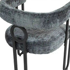 Chaise de salle à manger d'appoint moderne rembourrée en tissu chenille pour le salon