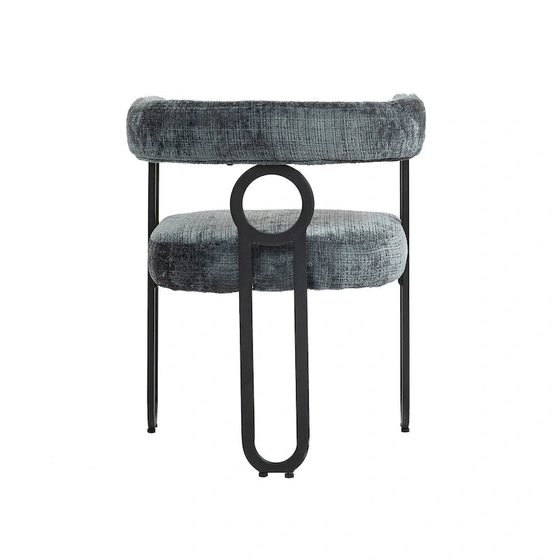 Chaise de salle à manger d'appoint moderne rembourrée en tissu chenille pour le salon