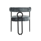 Chaise de salle à manger d'appoint moderne rembourrée en tissu chenille pour le salon