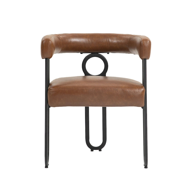 Chaise de salle à manger d'appoint moderne rembourrée en tissu chenille pour le salon