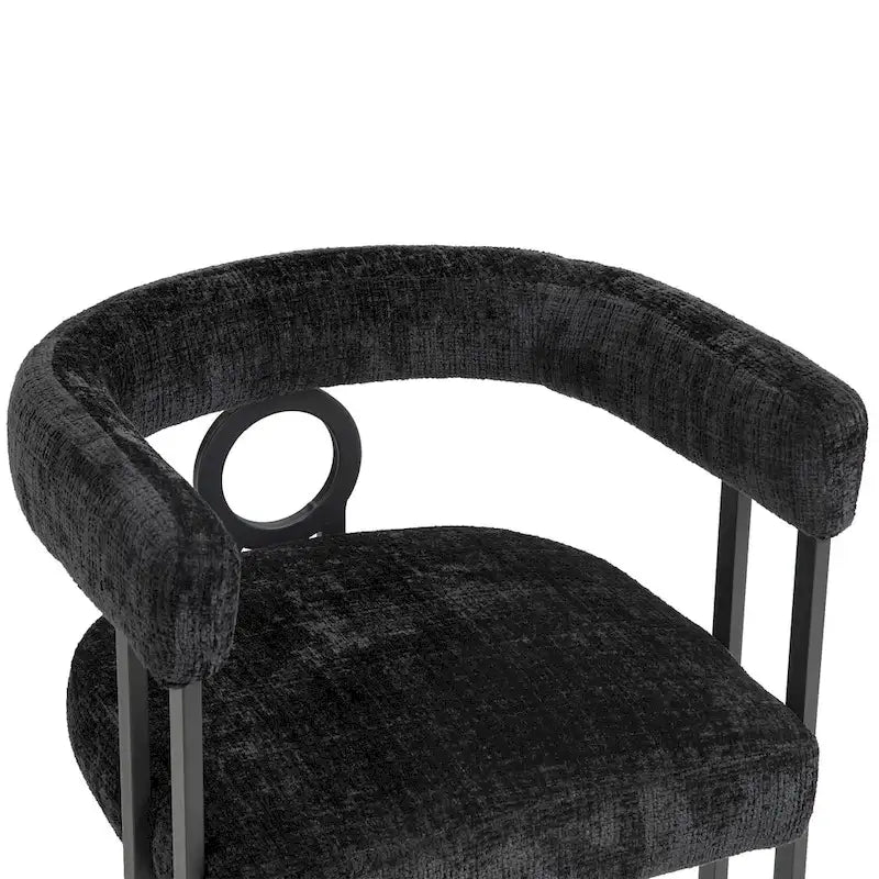 Chaise de salle à manger d'appoint moderne rembourrée en tissu chenille pour le salon